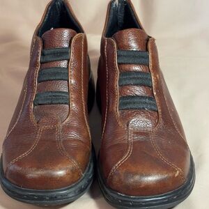 Dansko Brown Ankle Booties with Elastic Panels